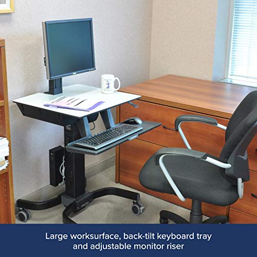 Ergotron WorkFit-C Single HD Sit-Stand Workstation - Cart for LCD display / keyboard / mouse / CPU - grey, black - screen size: 30"