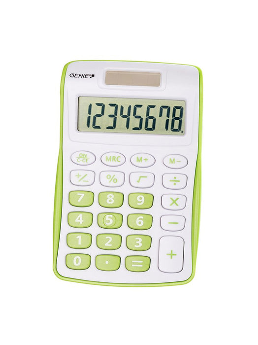 Best Value Genie 12496 Compact Pocket Calculator with 8 Digit Display - Green