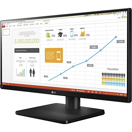 LG 29UB67-B LED monitor - 29" - 2560 x 1080 - AH-IPS - 300 cd/m2 - 1000:1 - 5 ms - 2xHDMI, DVI-D, DisplayPort - speakers - matte black