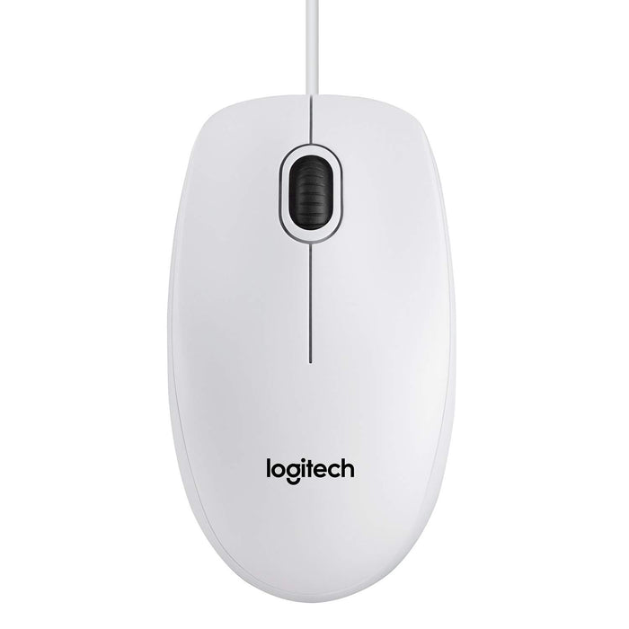 Best Value Logitech B100 Wired USB Mouse, 3-Buttons, Optical Tracking, Ambidextrous PC / Mac / Laptop - White