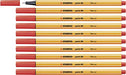 Best Value Fineliner - STABILO point 88 Box of 10 Red