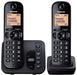 Best Value Panasonic KX-TGC222EB Digital Cordless Phone with LCD Display - Black (Pack of 2)