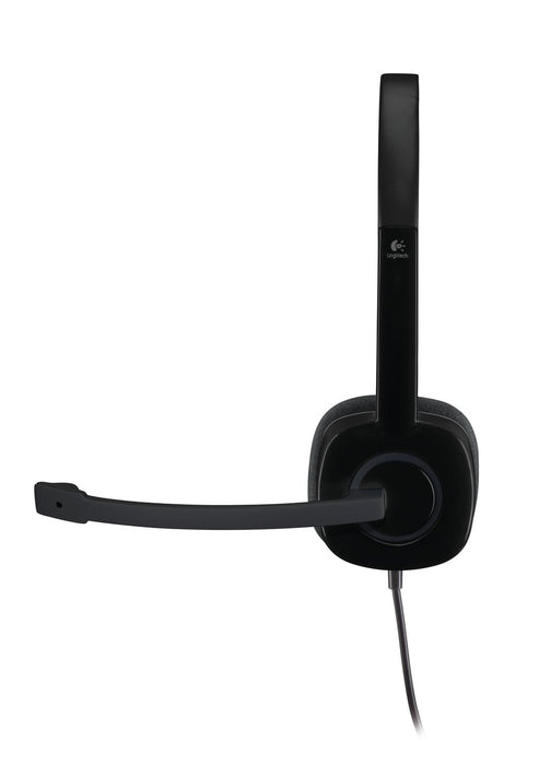 Best Value Logitech H151 Wired Headset, Stereo Headphones with Rotating Noise-Cancelling Microphone, 3.5 mm Audio Jack, In-Line Controls, PC/Mac/Laptop/Tablet/Smartphone - Black