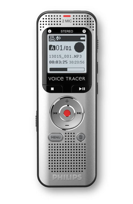 Philips Dictation DVT2010 VoiceTracer Audio Recorder 8GB Memory Chrome Silver