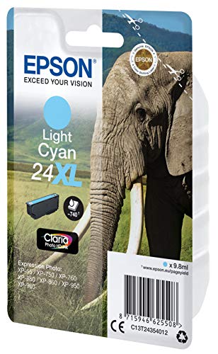 Epson 24XL - 9.8 ml - XL - cyan - original - ink cartridge - for Expression Photo XP-55, 750, 760, 850, 860, 950, 960, 970, Expression Premium XP-750, 850