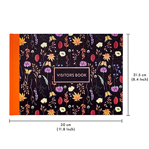 Pukka Bloom Visitors Book A4 Black Floral 9687-BLM