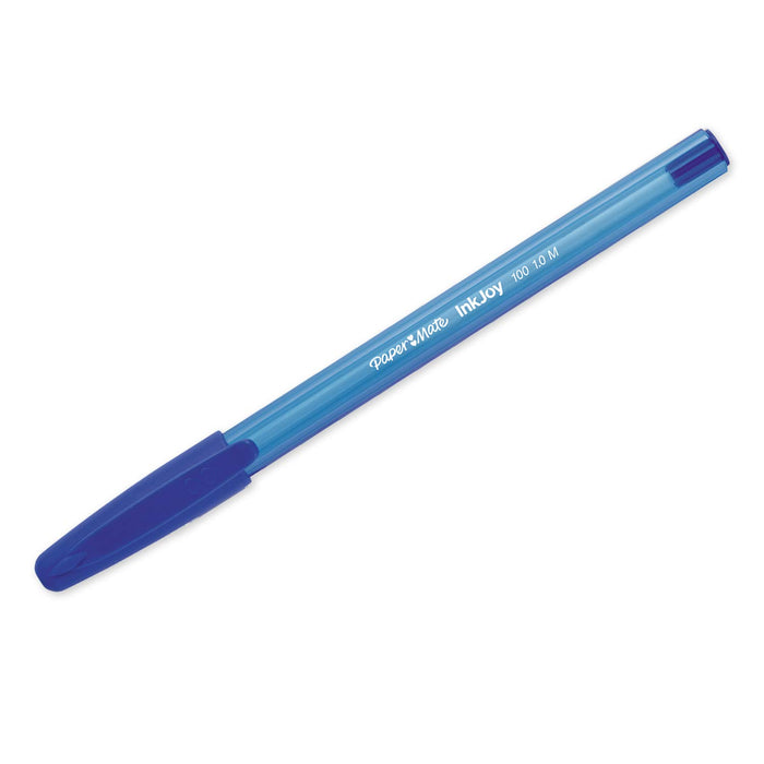 Best Value Paper Mate InkJoy 100 CAP Ball Pen with 1.0 mm Medium Tip - Blue, Pack of 80 + 20