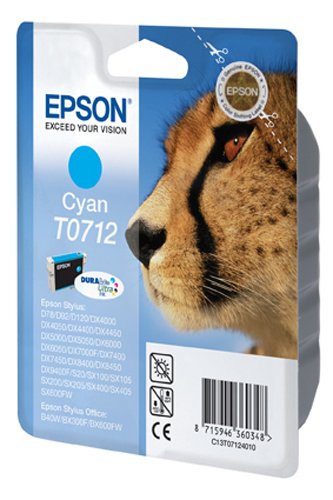 Best Value Epson Original T0712 Durabrite Ink Cartridge, Cyan, Genuine, Amazon Dash Replenishment Ready