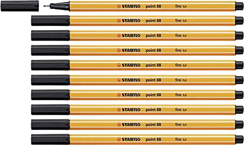 Best Value Fineliner - STABILO point 88 Box of 10 Black