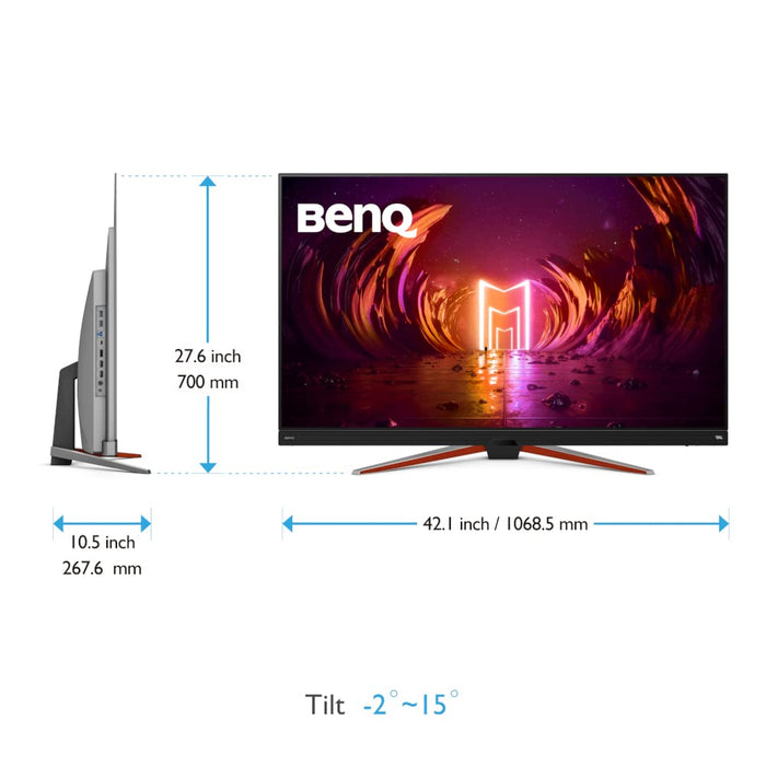 BenQ Mobiuz EX480UZ - LED monitor - gaming - 48" - 3840 x 2160 4K @ 120 Hz - 450 cd/m² - 135000:1 - HDR10 - 0.1 ms - 2xHDMI, DisplayPort - speakers with subwoofer