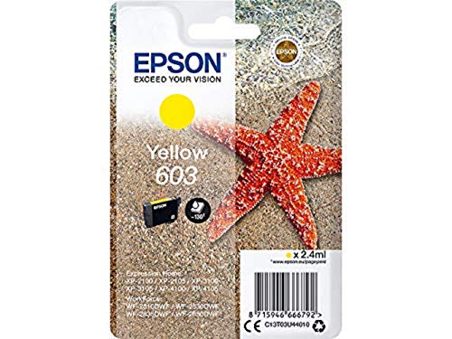 Epson 603 - 2.4 ml - yellow - original - blister - ink cartridge - for Expression Home XP-2100, 2105, 3100, 3105, 4100, 4105, WorkForce WF-2810, 2830, 2835, 2850