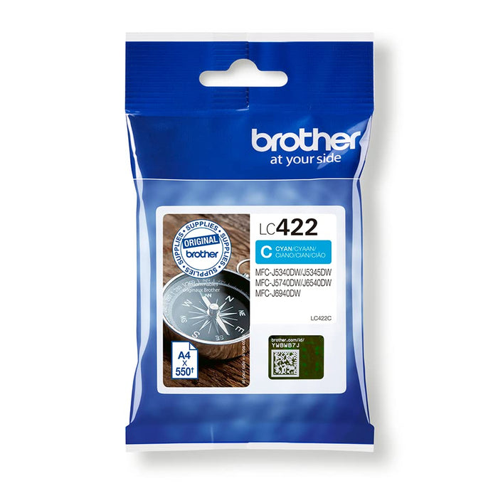 Brother LC422C - Cyan - original - ink cartridge - for Brother MFC-J5340DW, MFC-J5345DW, MFC-J5740DW, MFC-J6540DW, MFC-J6940DW