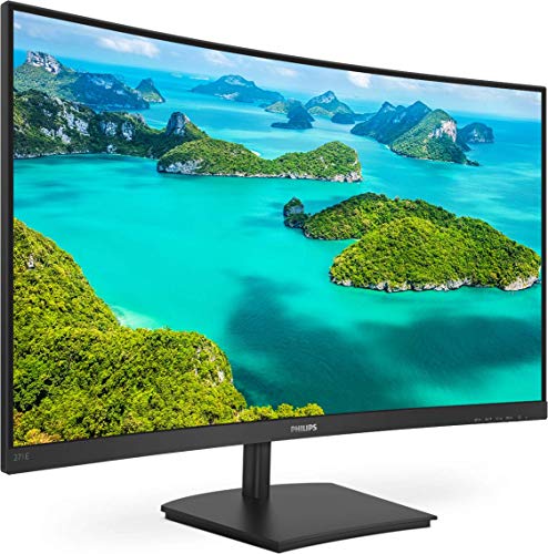 Philips E-line 241E1SCA - LED monitor - curved - 24" (23.6" viewable) - 1920 x 1080 Full HD (1080p) @ 75 Hz - VA - 250 cd/m? - 3000:1 - 4 ms - HDMI, VGA - speakers - textured black