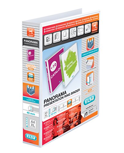 Elba Panorama A4 Presentation Ring Binder PVC 4 D-Ring 40mm White (Pack 10)