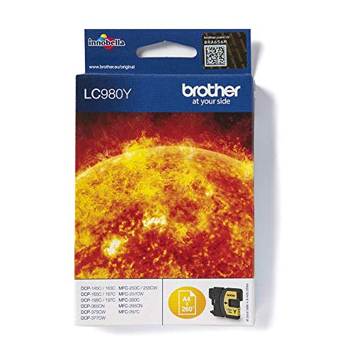 Brother LC980Y - Yellow - original - ink cartridge - for Brother DCP-145, 163, 167, 193, 195, 197, 365, 373, 375, 377, MFC-250, 255, 290, 295, 297