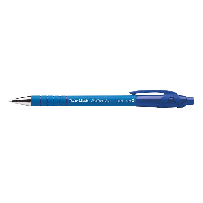 Best Value PaperMate Medium Point (1.0 mm) Flexgrip Ultra Capped Ballpoint Pen, Blue, Box of 12