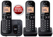 Best Value Panasonic KX-TGC223EB Digital Cordless Phone with LCD Display - Black, Pack of 3