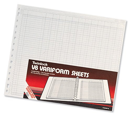 Best Value Rexel Twinlock Variform Multi-Ring Binder V8 Cash Refill Sheets 24 Columns, White(Pack of 75)