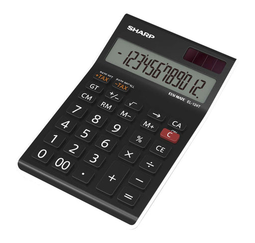 Best Value Sharp EL-124TWH Office Desktop Calculator - Black/White