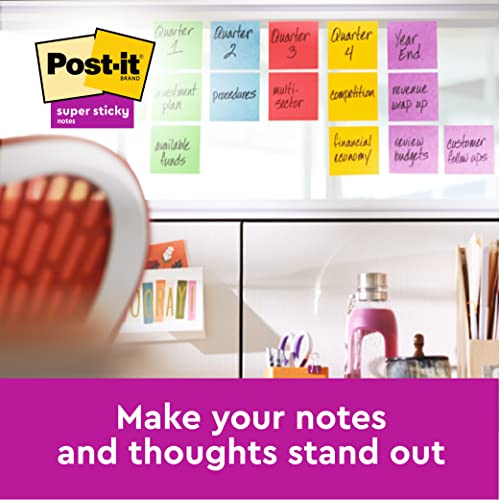 Post-it 76 x 76 mm Notes Refill Super Sticky Notes Z-Note, Rio Colour Collection, 6 Pads (90 Sheets Per Pad),R330-6SSRIO