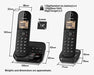 Best Value Panasonic KX-TGC224EB Digital Cordless Phone with LCD Display - Black, Pack of 4