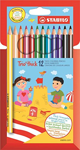 Best Value Colouring Pencil - STABILO Trio thick Wallet of 12 Assorted Colours