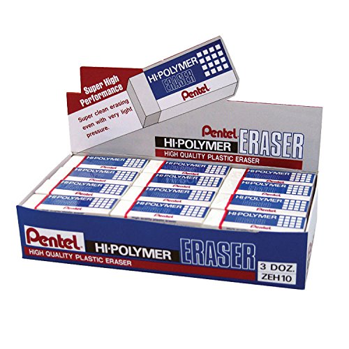 Best Value Pentel Erasers Box, White (Pack of 36)