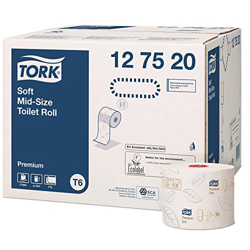 Best Value TORK 127520 Soft Toilet Roll, Mid-Size (Pack of 27)