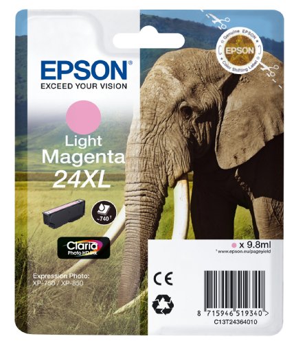 Epson 24XL - 9.8 ml - XL - light magenta - original - ink cartridge - for Expression Photo XP-55, 750, 760, 850, 860, 950, 960, 970, Expression Premium XP-750, 850