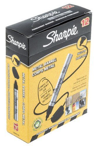 Best Value Sharpie Metal Barrel Permanent Marker Small Bullet Tip - Black (Box of 12)