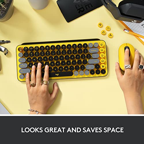 Logitech Pop Keys RF Wireless Bluetooth QWERTY UK English Mechanical Keyboard Blast Yellow