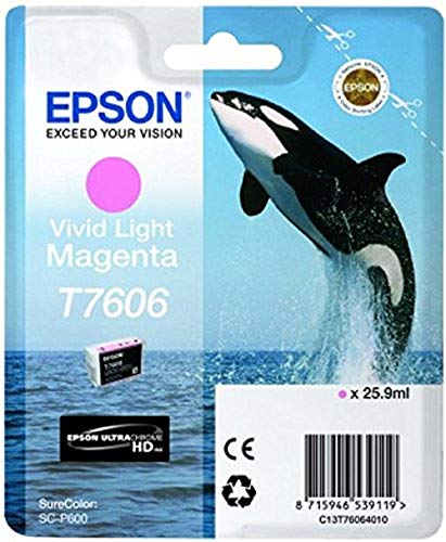 Epson T7606 - 26 ml - vivid light magenta - original - blister - ink cartridge - for SureColor P600, SC-P600