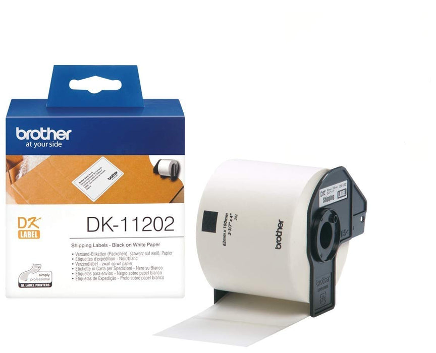 Best Value Brother DK-11202 Label Roll, Shipping Labels, Black on White, 62 mm (W) x 100 mm (L), 300 Label Roll, Brother Genuine Supplies