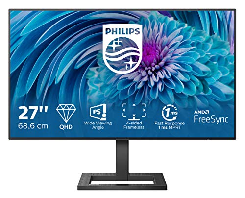 Philips E-line 275E2FAE - LED monitor - 27" - 2560 x 1440 1440p (Quad HD) @ 75 Hz - IPS - 350 cd/m? - 1000:1 - 1 ms - 2xHDMI, DisplayPort - speakers - textured black