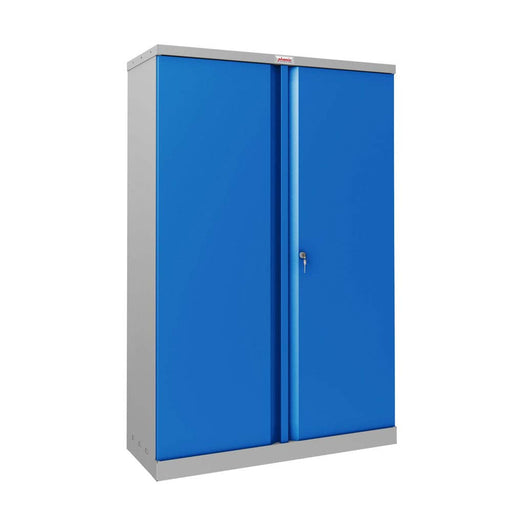 Phoenix SCL Series 2 Door 3 Shelf Steel Storage Cupboard Grey Body Blue Doors with Key Lock SCL1491GBK