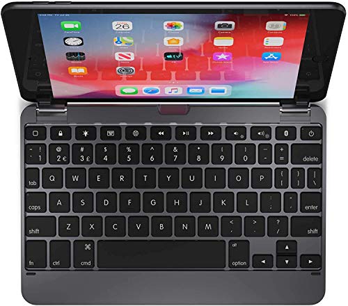 Brydge 7.9 Inches QWERTY Spanish Bluetooth Wireless Keyboard for Apple iPad Mini 4th 5th Generation 3 Level Backlit Keys 180 Degree Viewing Angle Spac