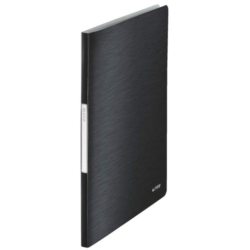 Best Value Leitz A4 Display Book, 20 Pockets, 40 Sheet Capacity, Transparent Pockets, Satin Black, Style Range, 39580094