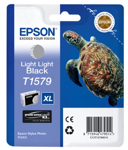 Epson T1579 - 25.9 ml - light light black - original - blister - ink cartridge - for Stylus Photo R3000