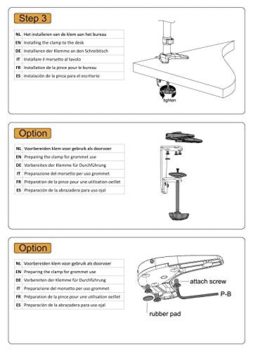 NewStar Full Motion Desk Mount (clamp & grommet) for 10-30" Monitor Screen, Height Adjustable - Silver - Desk mount for LCD display (adjustable arm) - silver - screen size: 10"-30"