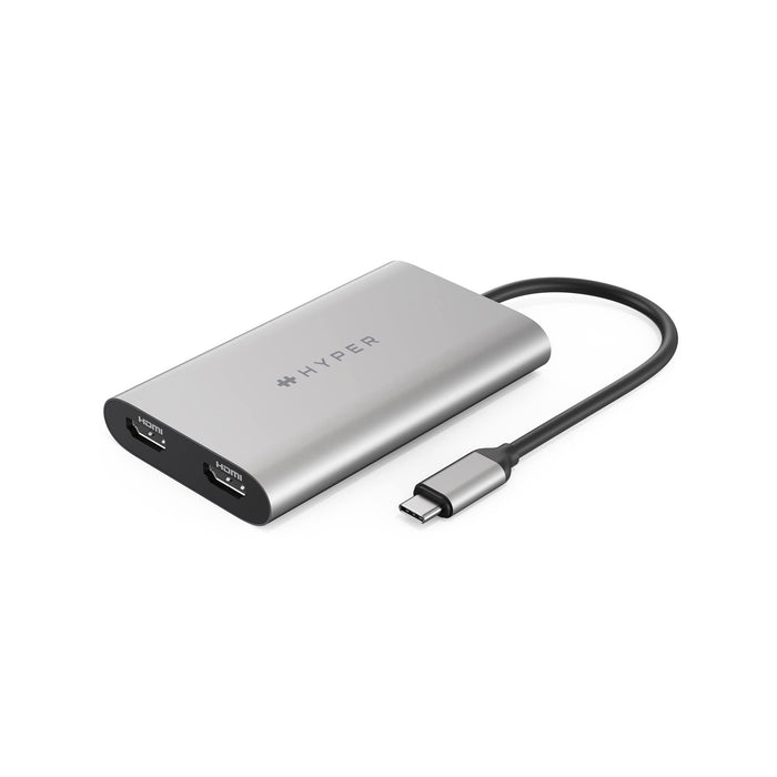 HyperDrive Dual - Adapter - USB-C to HDMI, USB-C - USB Power Delivery (100W), 4K30Hz (HDMI 2nd display), 4K60Hz (HDMI 1st display)