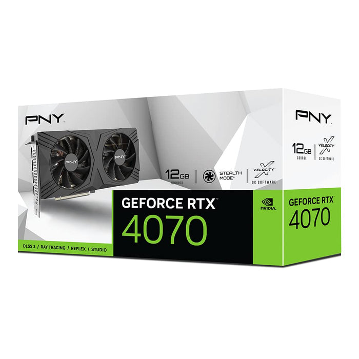 PNY GeForce RTX 4070 12GB - VERTO Dual Fan Edition - graphics card - GeForce RTX 4070 - 12 GB GDDR6X - PCIe 4.0 x16 - HDMI, 3 x DisplayPort