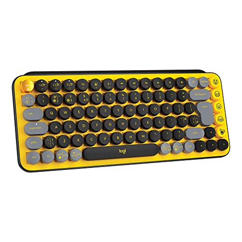 Logitech Pop Keys RF Wireless Bluetooth QWERTY UK English Mechanical Keyboard Blast Yellow