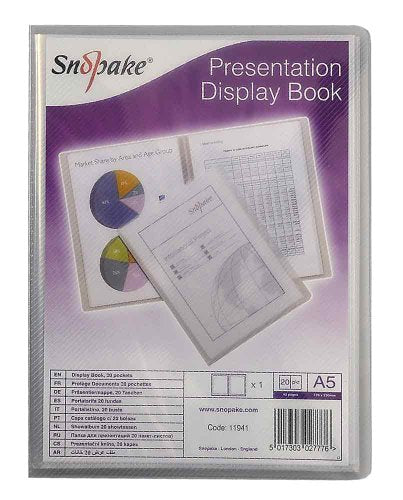 Best Value Snopake 11941 A5 Presentation Display Book with 20 Pockets - Clear (1 Piece)