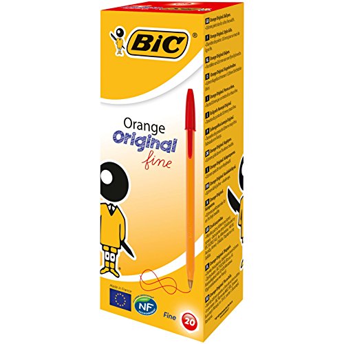 Best Value BIC Orange Original Fine Ballpoint Pens Fine Point (0.8 mm) - Red, Box of 20