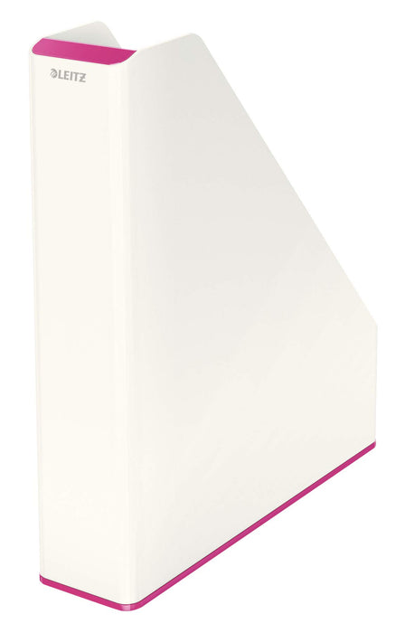 Best Value Leitz Magazine File, A4, WOW Range, Dual Colour (White/Metallic Pink),53621023