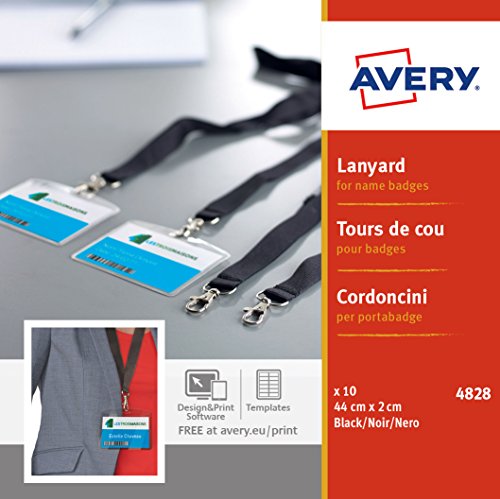 Best Value Avery 4828 Black Lanyard 44 mm long - Pack of 10