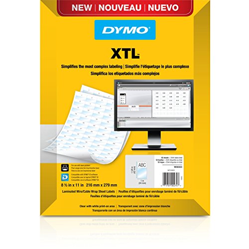 DYMO XTL Laminated - Polyester - permanent adhesive - white on transparent - 24 x 42 mm 2544 label(s) (53 sheet(s) x 48) labels