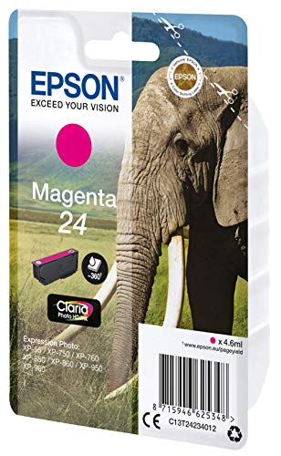 Epson 24 - 4.6 ml - magenta - original - ink cartridge - for Expression Photo XP-55, 750, 760, 850, 860, 950, 960, 970, Expression Premium XP-750, 850