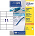 Best Value Avery 3653 self-adhesive Multipurpose/copier Labels, White,14 labels per A4 Sheet