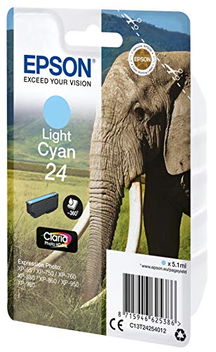 Epson 24 - 5.1 ml - light cyan - original - ink cartridge - for Expression Photo XP-55, 750, 760, 850, 860, 950, 960, 970, Expression Premium XP-750, 850